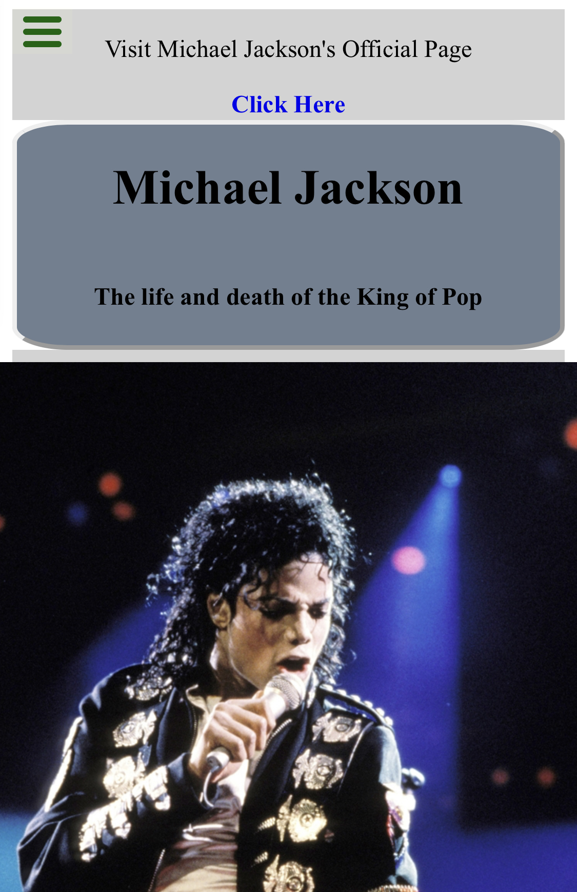 Michael Jackson Tribute Page